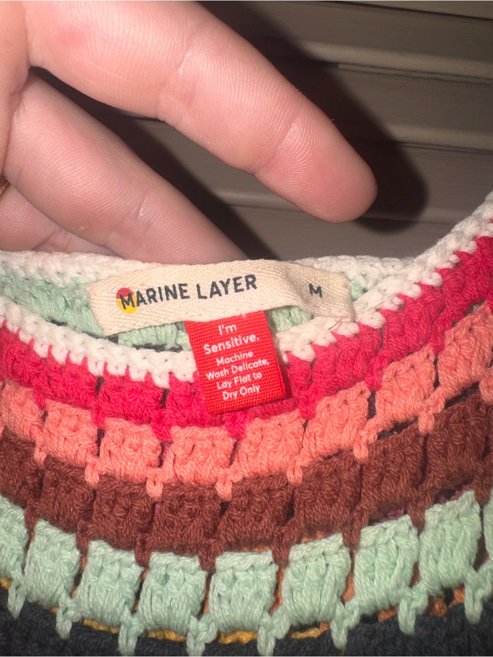 Marine Layer Multicolor Striped Crochet Midi Dress - Picture 5 of 5
